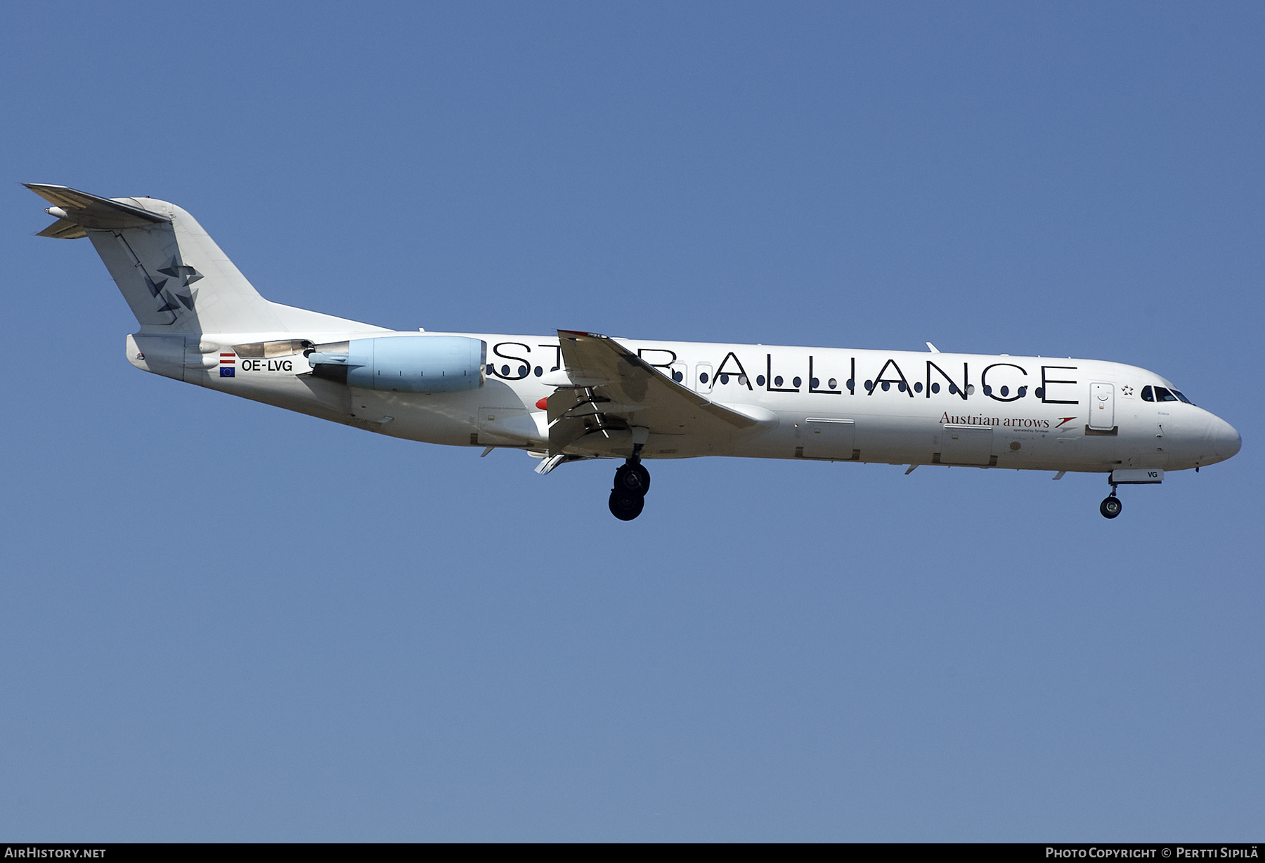Aircraft Photo of OE-LVG | Fokker 100 (F28-0100) | Austrian Arrows | AirHistory.net #262374
