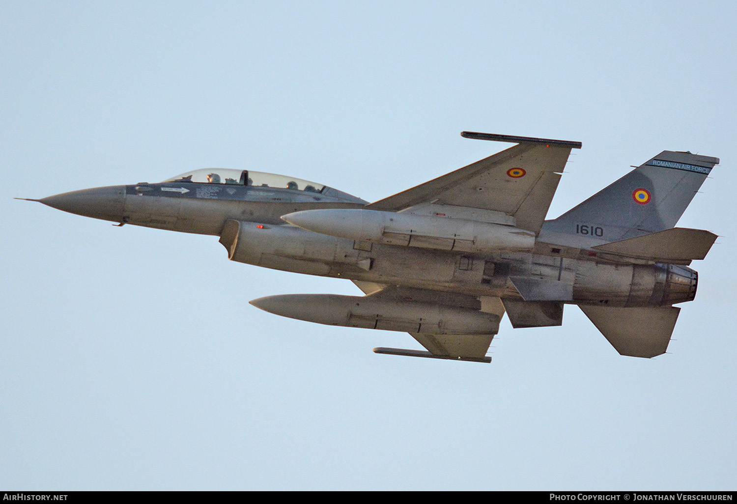 Aircraft Photo of 1610 | General Dynamics F-16B Fighting Falcon | Romania - Air Force | AirHistory.net #262661
