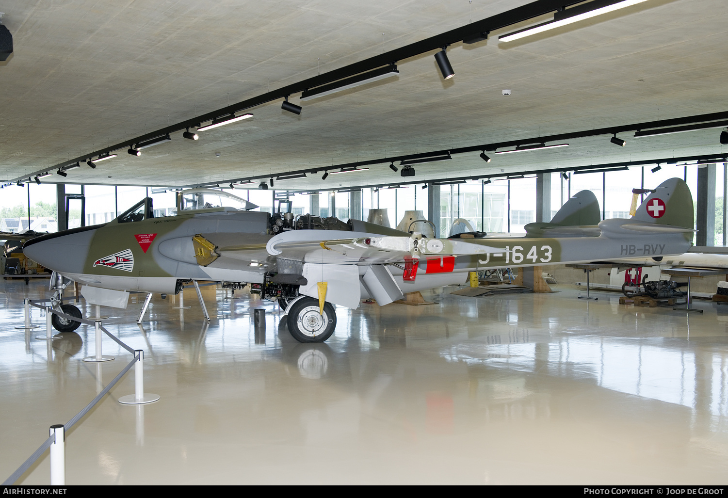 Aircraft Photo of HB-RVY / J-1643 | De Havilland D.H. 112 Venom FB50 | Switzerland - Air Force | AirHistory.net #262989