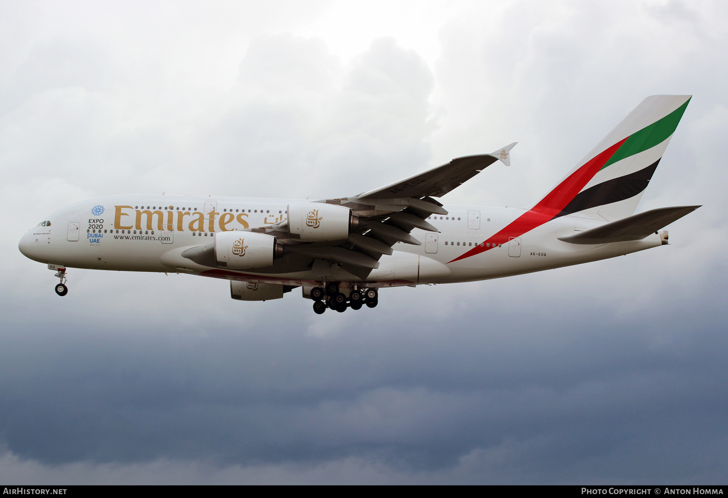Aircraft Photo of A6-EOQ | Airbus A380-861 | Emirates | AirHistory.net #263341