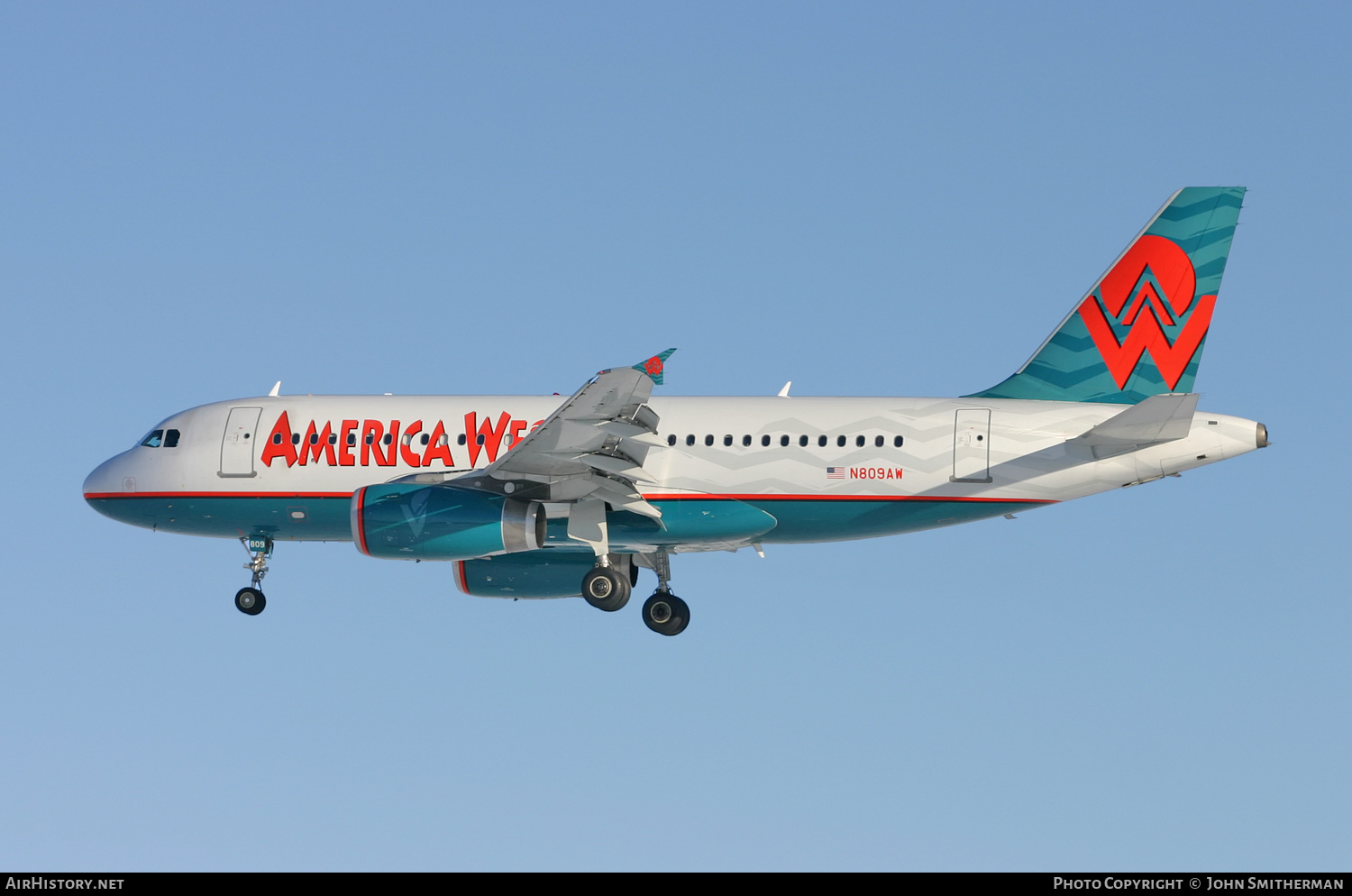Aircraft Photo of N809AW | Airbus A319-132 | America West Airlines | AirHistory.net #263850