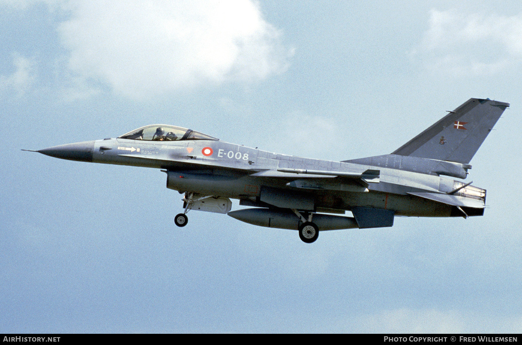 Aircraft Photo of E-008 | General Dynamics F-16AM Fighting Falcon | Denmark - Air Force | AirHistory.net #263935