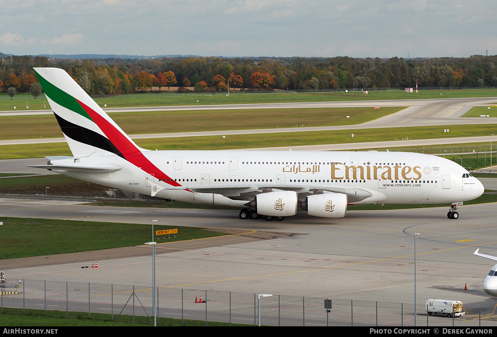 Aircraft Photo of A6-EDT | Airbus A380-861 | Emirates | AirHistory.net #264107