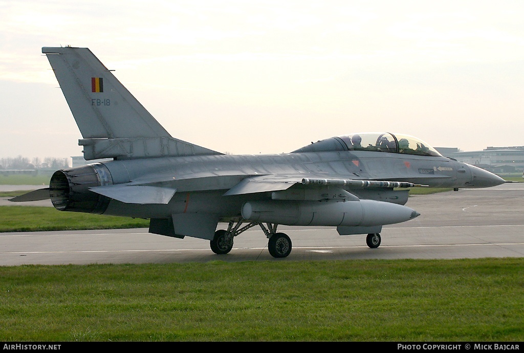 Aircraft Photo of FB-18 | General Dynamics F-16BM Fighting Falcon | Belgium - Air Force | AirHistory.net #264391