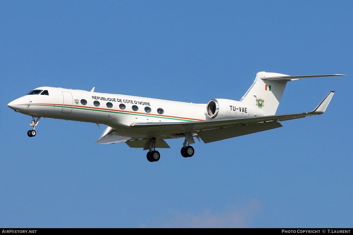 Aircraft Photo of TU-VAE | Gulfstream Aerospace G-V-SP Gulfstream G550 | Ivory Coast - Air Force | AirHistory.net #264407