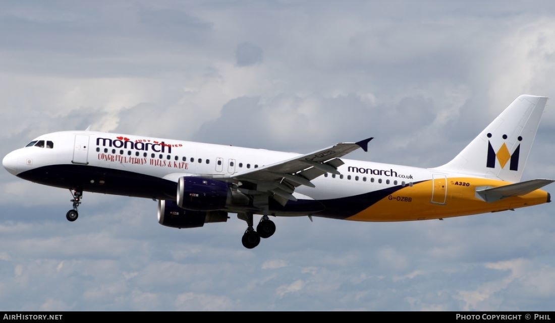 Aircraft Photo of G-OZBB | Airbus A320-212 | Monarch Airlines | AirHistory.net #264614