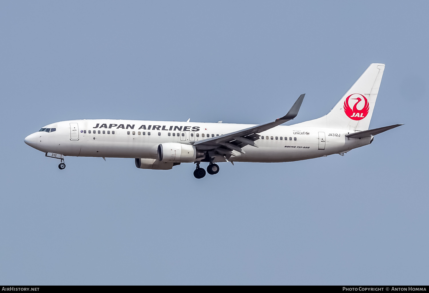 Aircraft Photo of JA312J | Boeing 737-846 | Japan Airlines - JAL | AirHistory.net #264965