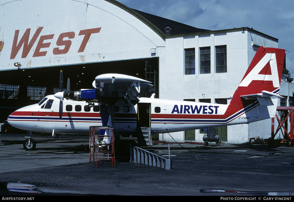 Aircraft Photo of C-FAWC | De Havilland Canada DHC-6-100 Twin Otter | AirWest Airlines | AirHistory.net #266636