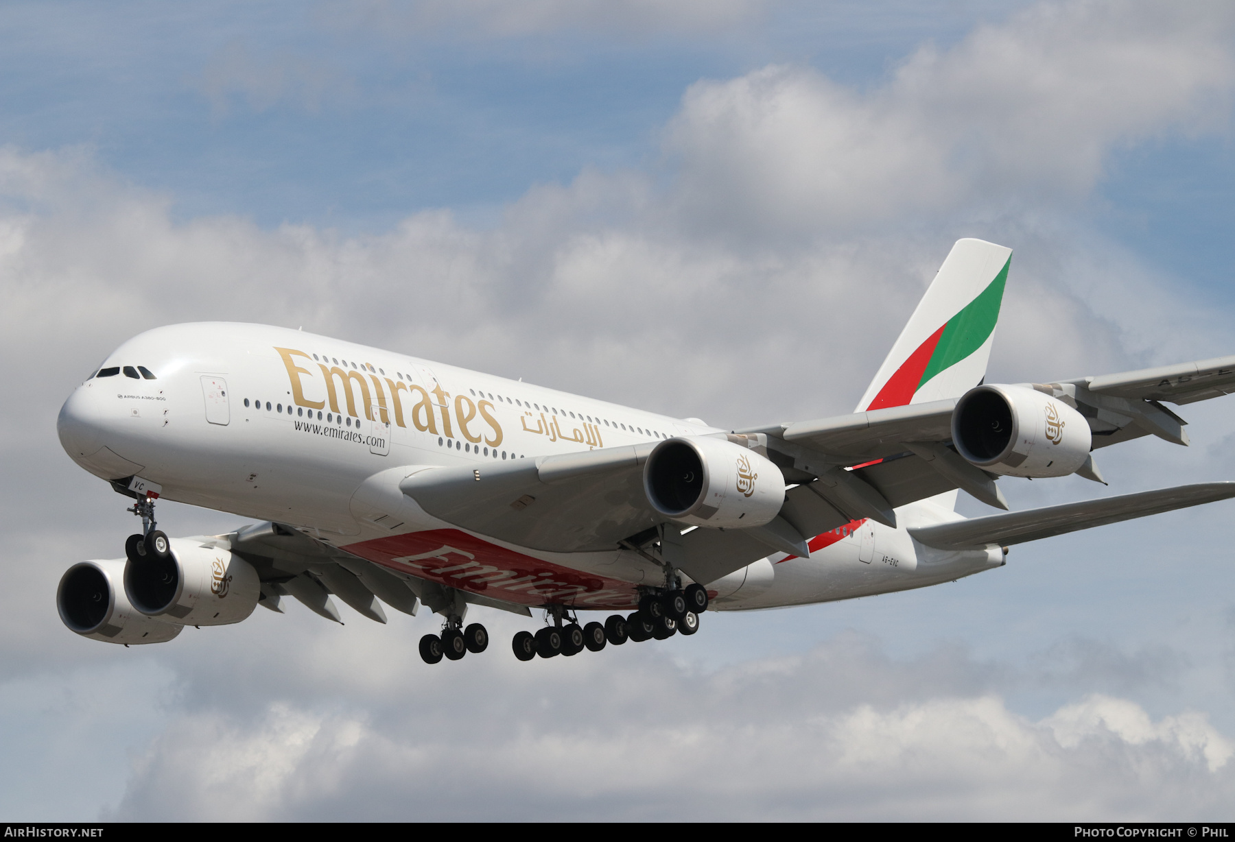 Aircraft Photo of A6-EVC | Airbus A380-842 | Emirates | AirHistory.net #266707