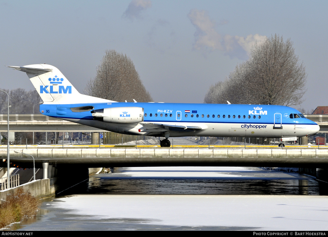 Aircraft Photo of PH-KZV | Fokker 70 (F28-0070) | KLM Cityhopper | AirHistory.net #266710