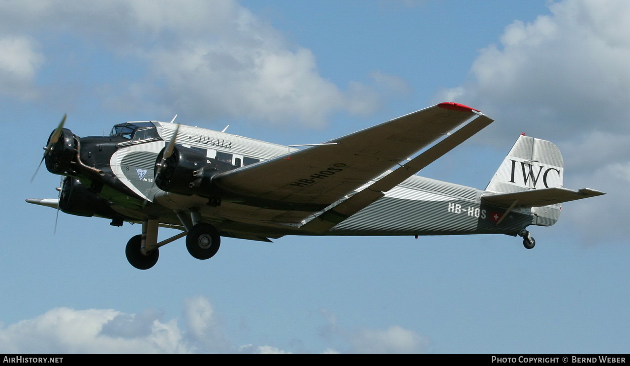 Aircraft Photo of HB-HOS | Junkers Ju 52/3m g4e | Ju-Air | AirHistory.net #266822