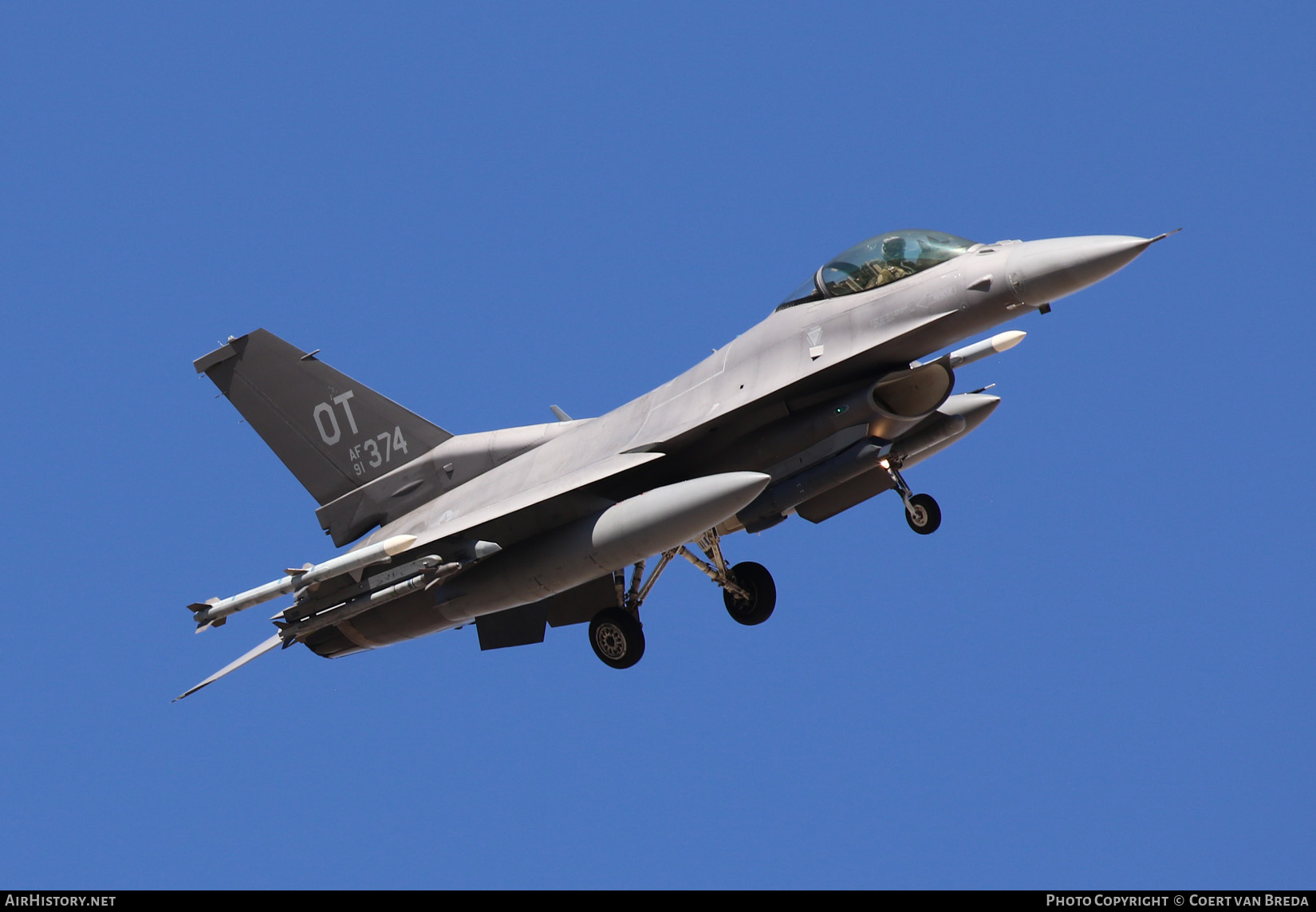 Aircraft Photo of 91-0374 / AF91-374 | General Dynamics F-16CM Fighting Falcon | USA - Air Force | AirHistory.net #267244