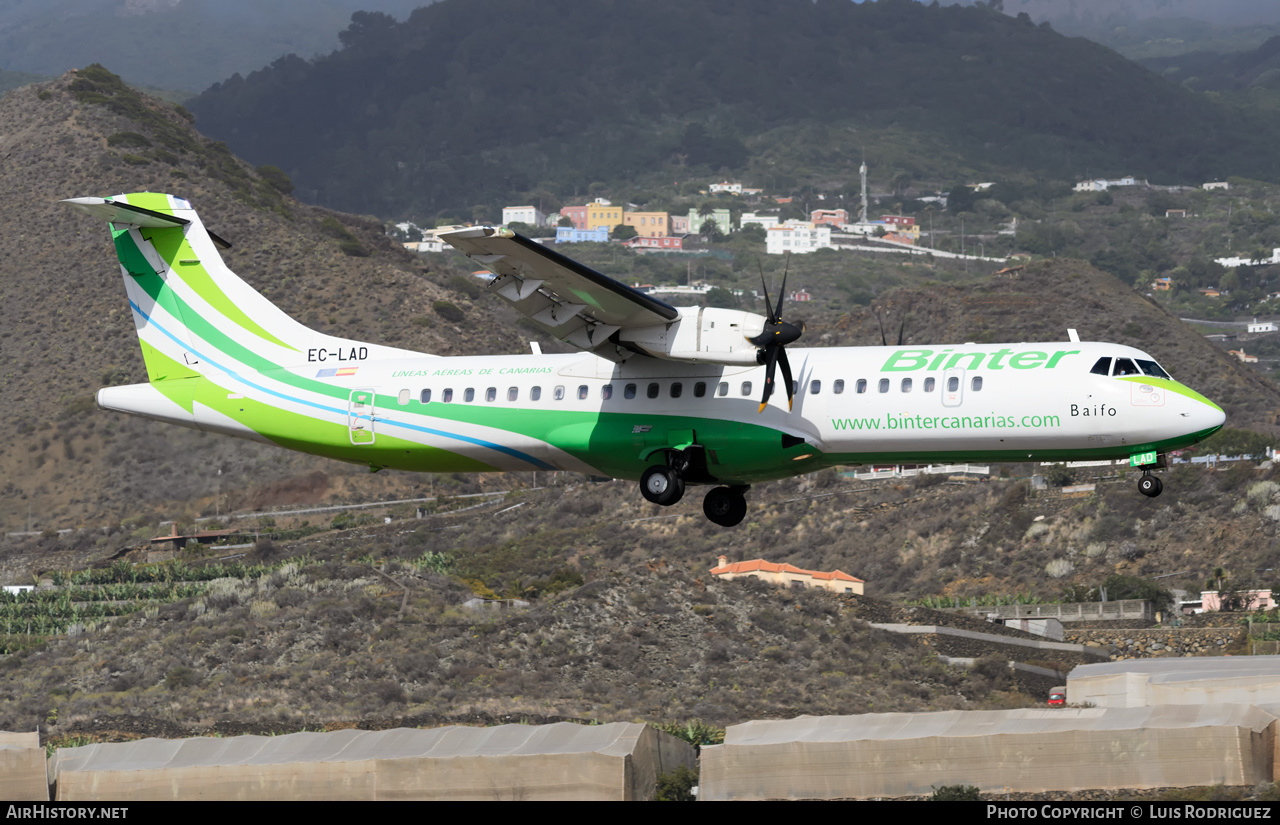 Aircraft Photo of EC-LAD | ATR ATR-72-500 (ATR-72-212A) | Binter Canarias | AirHistory.net #267383