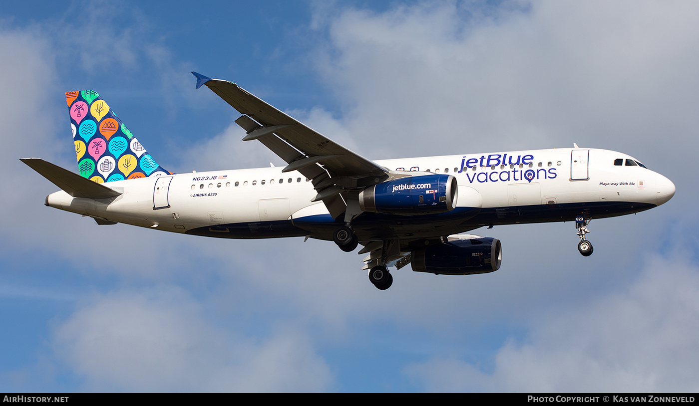 Aircraft Photo of N623JB | Airbus A320-232 | JetBlue Vacations | AirHistory.net #267641
