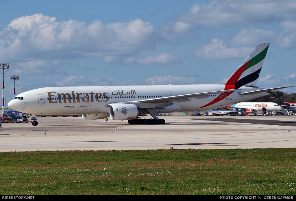 Aircraft Photo of A6-EML | Boeing 777-21H/ER | Emirates | AirHistory.net #268262