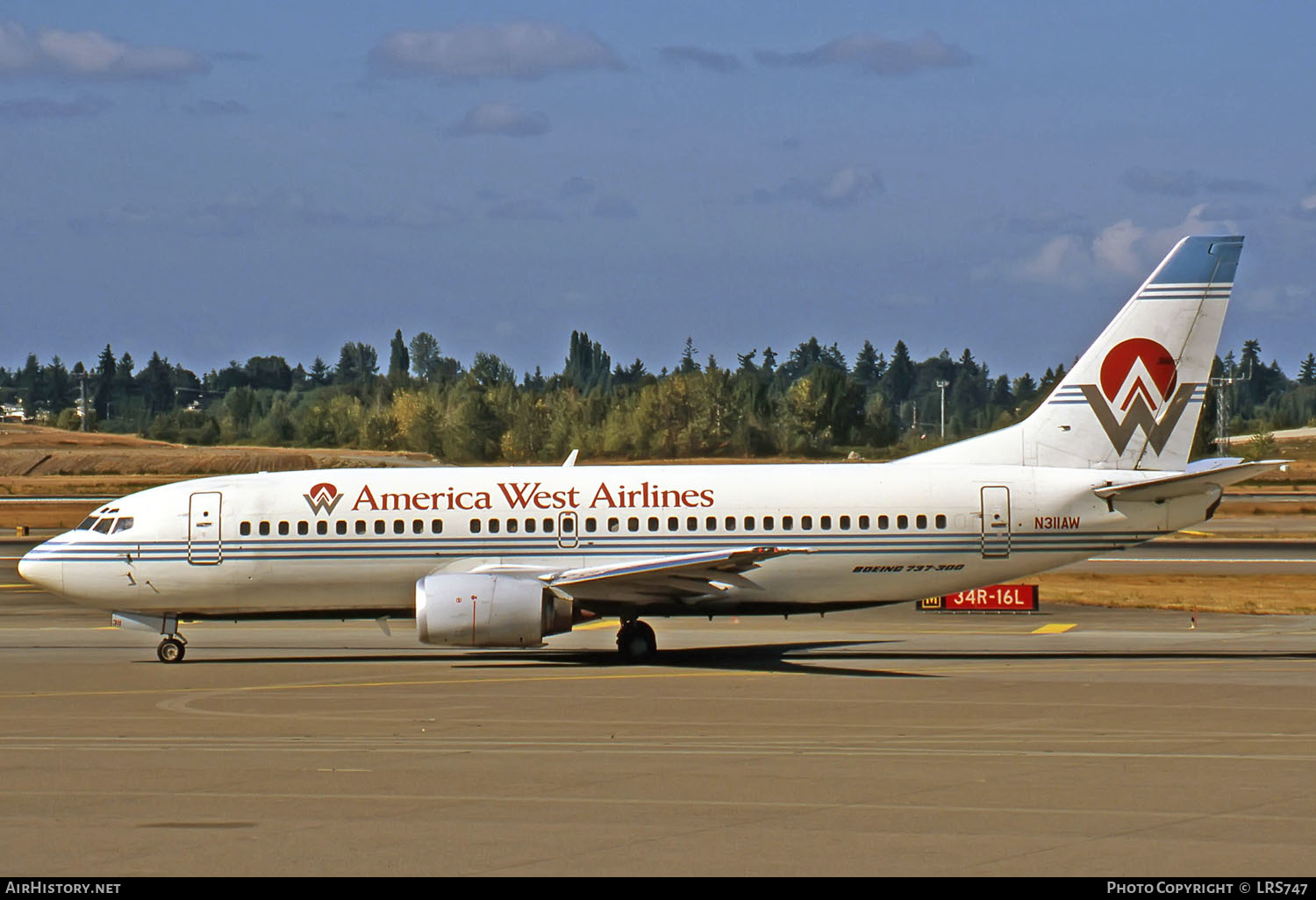 Aircraft Photo of N311AW | Boeing 737-3G7 | America West Airlines | AirHistory.net #268471