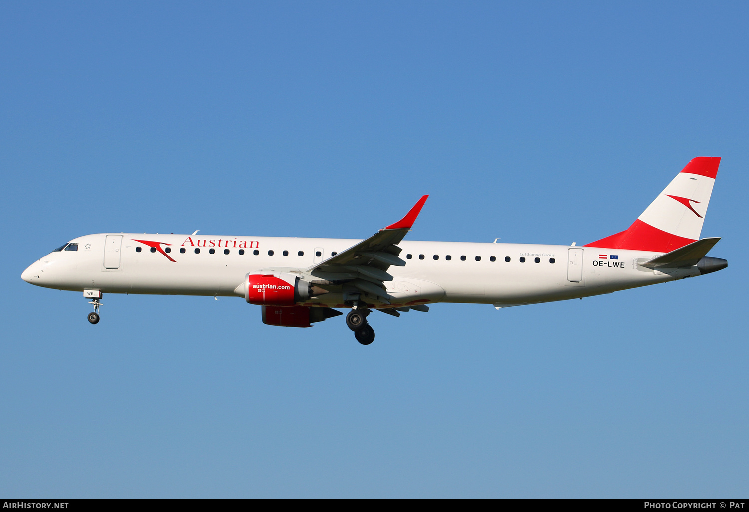 Aircraft Photo of OE-LWE | Embraer 195LR (ERJ-190-200LR) | Austrian Airlines | AirHistory.net #269459