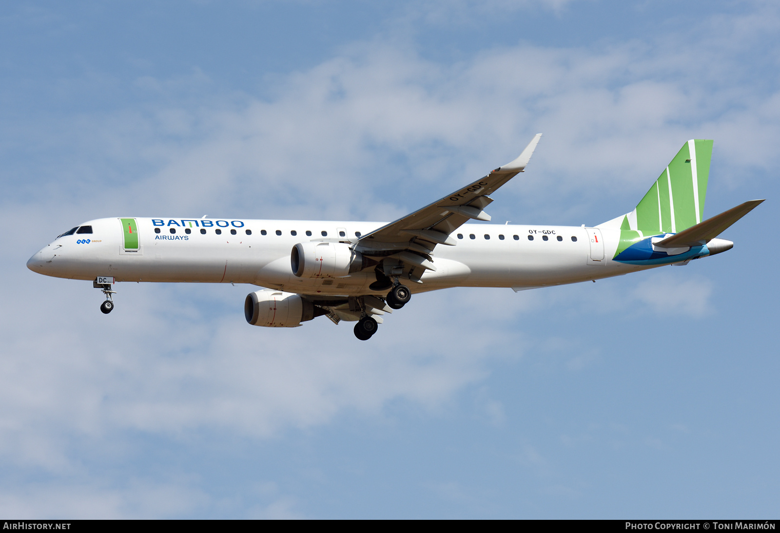 Aircraft Photo of OY-GDC | Embraer 195LR (ERJ-190-200LR) | Bamboo Airways | AirHistory.net #269546