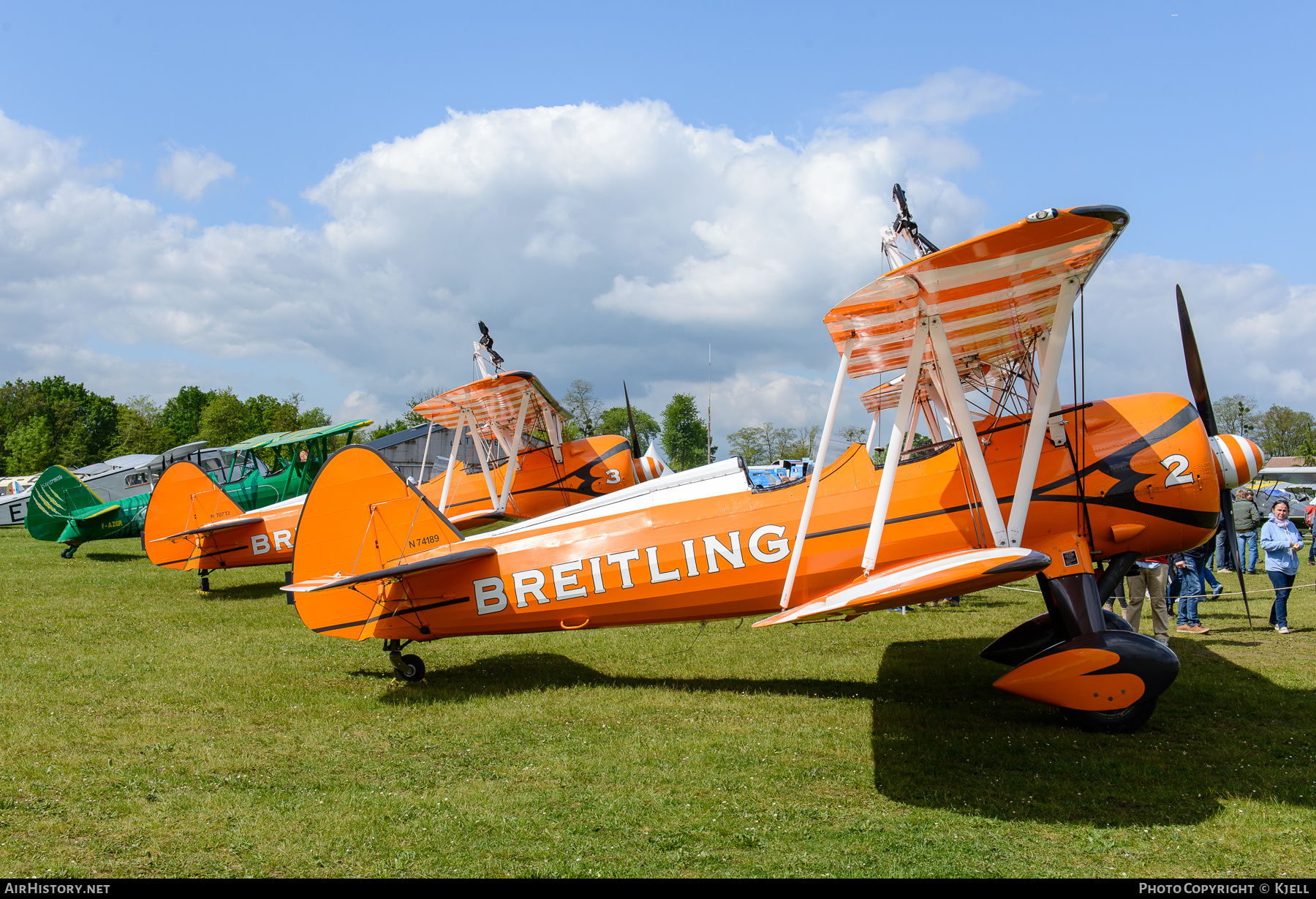 Aircraft Photo of N74189 | Boeing PT-17/R985 Kaydet (A75N1) | Breitling | AirHistory.net #269675