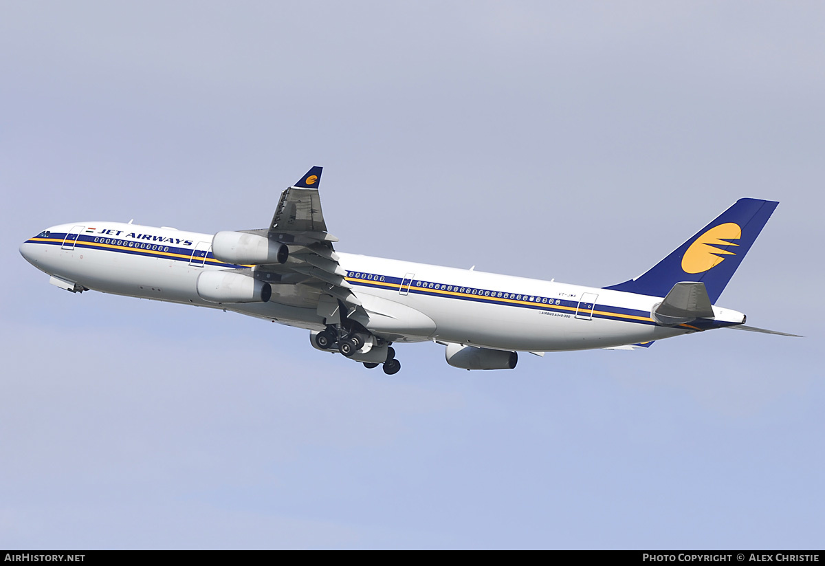 Aircraft Photo of VT-JWA | Airbus A340-313E | Jet Airways | AirHistory.net #269701
