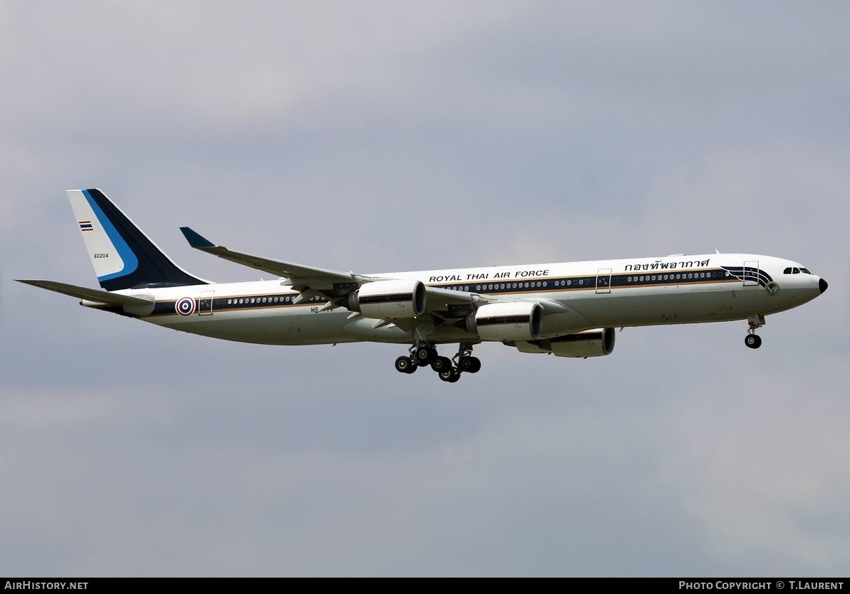 Aircraft Photo of 60204 / HS-TYV | Airbus A340-541 | Thailand - Air Force | AirHistory.net #270211