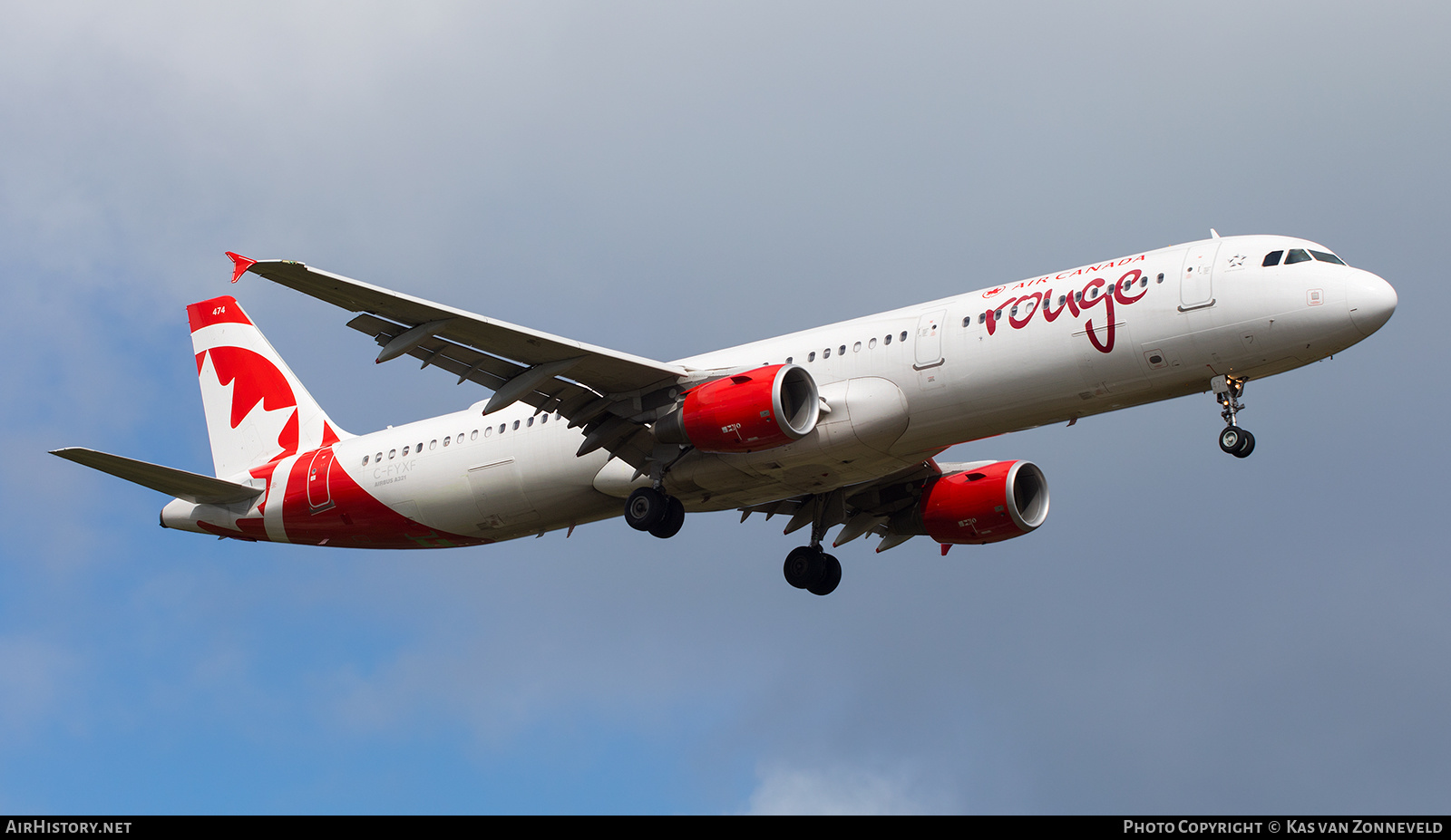 Aircraft Photo of C-FYXF | Airbus A321-211 | Air Canada Rouge | AirHistory.net #270830