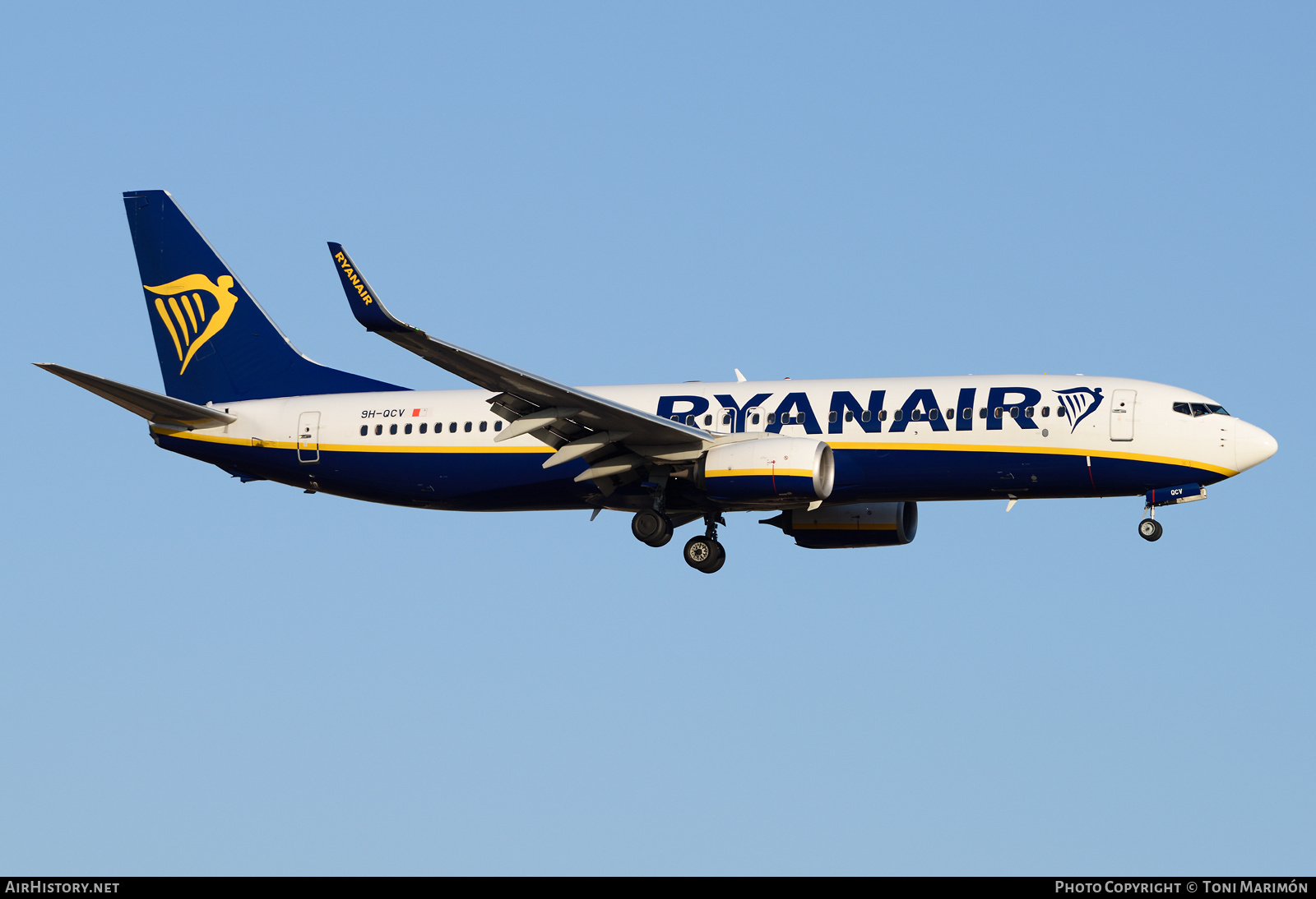 Aircraft Photo of 9H-QCV | Boeing 737-8AS | Ryanair | AirHistory.net #271577