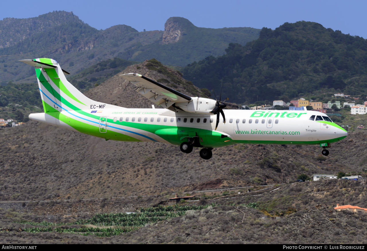 Aircraft Photo of EC-MIF | ATR ATR-72-600 (ATR-72-212A) | Binter Canarias | AirHistory.net #271606