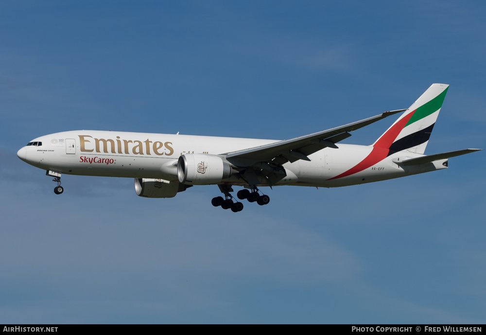 Aircraft Photo of A6-EFF | Boeing 777-F1H | Emirates SkyCargo | AirHistory.net #271827