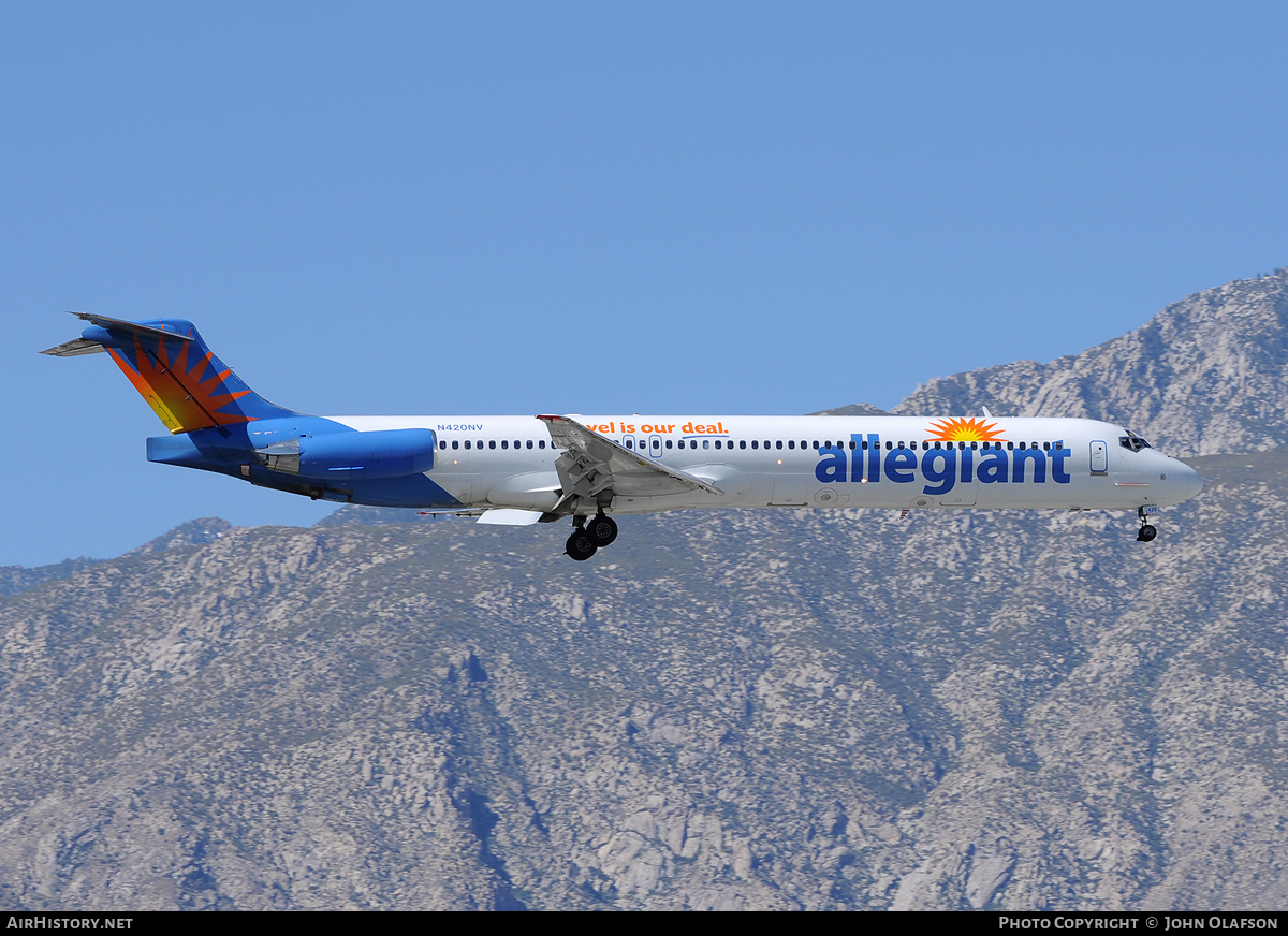 Aircraft Photo of N420NV | McDonnell Douglas MD-83 (DC-9-83) | Allegiant Air | AirHistory.net #271858