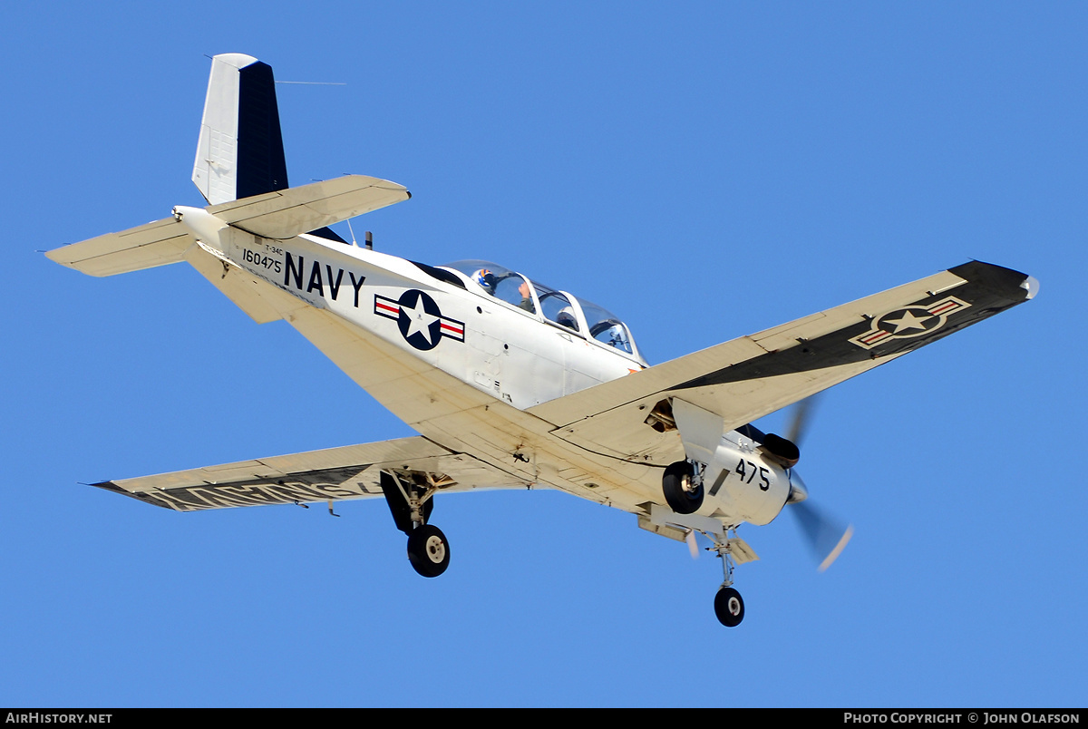 Aircraft Photo of 160475 | Beech T-34C Turbo Mentor | USA - Navy | AirHistory.net #271876