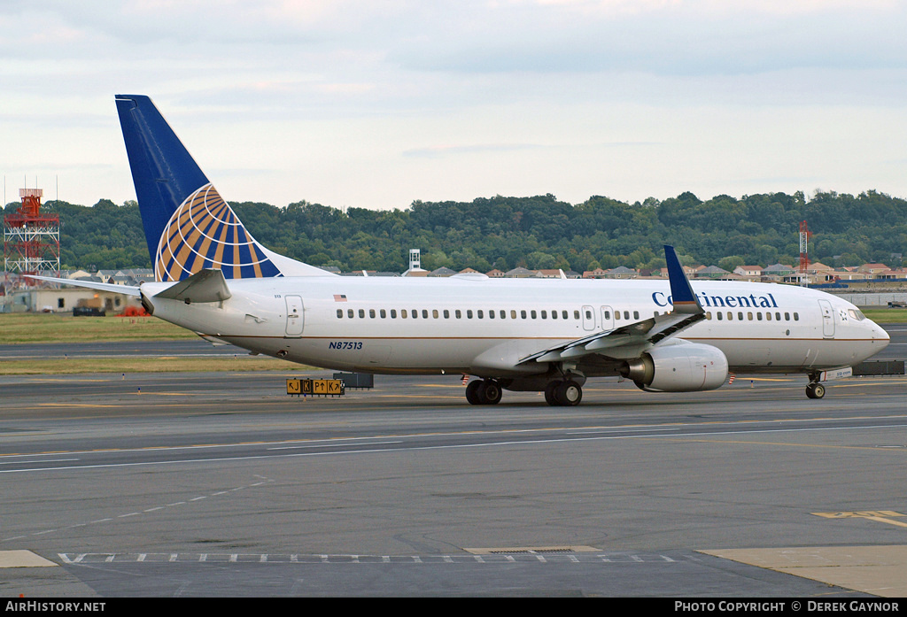 Aircraft Photo of N87513 | Boeing 737-824 | Continental Airlines | AirHistory.net #272105