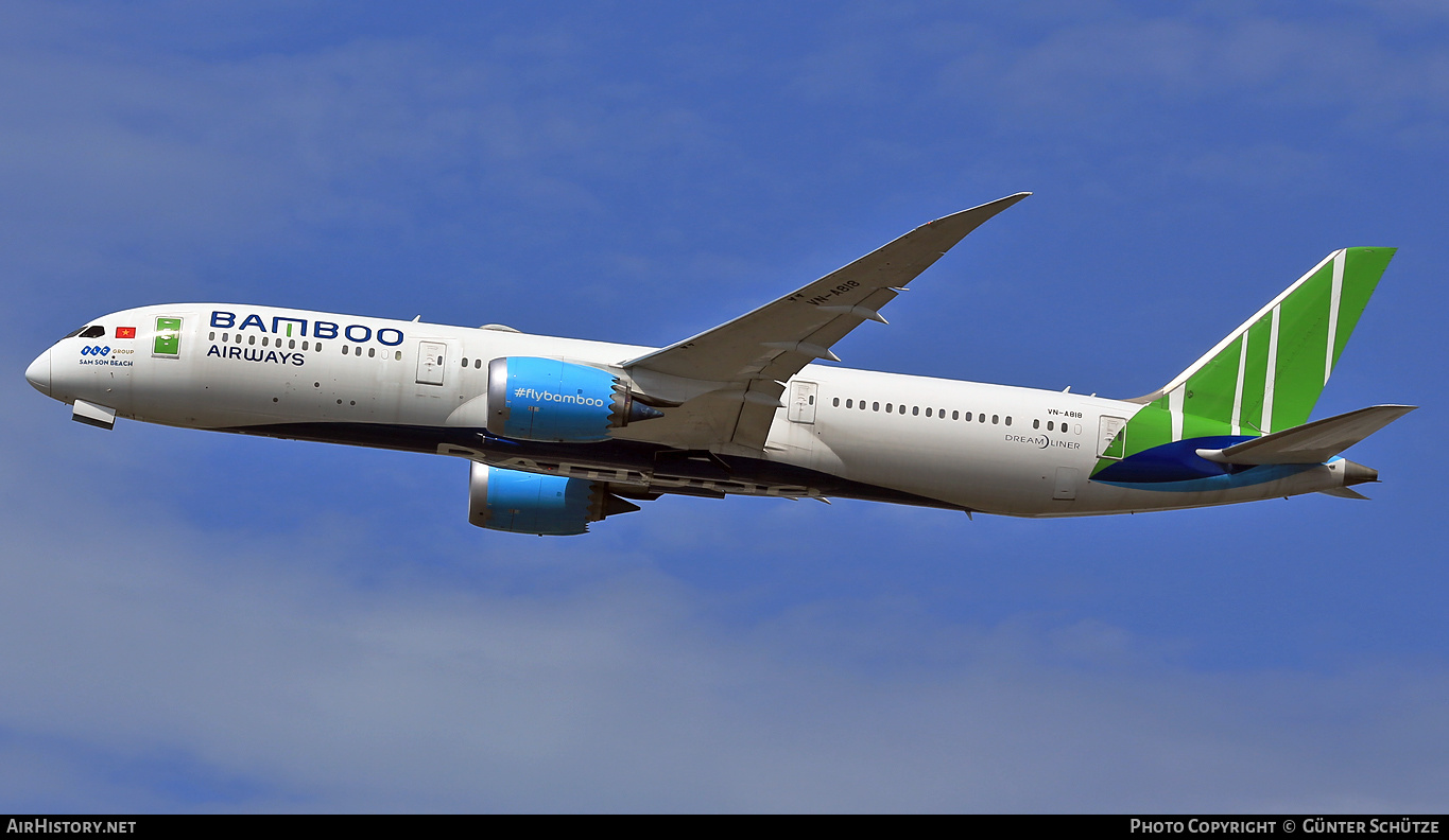 Aircraft Photo of VN-A818 | Boeing 787-9 Dreamliner | Bamboo Airways | AirHistory.net #272667