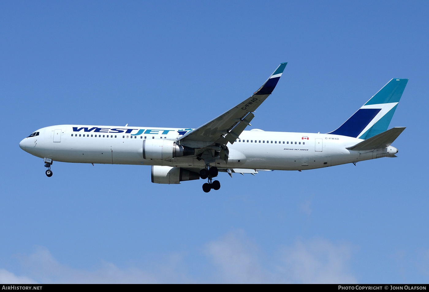 Aircraft Photo of C-FWAD | Boeing 767-338/ER | WestJet | AirHistory.net #273031