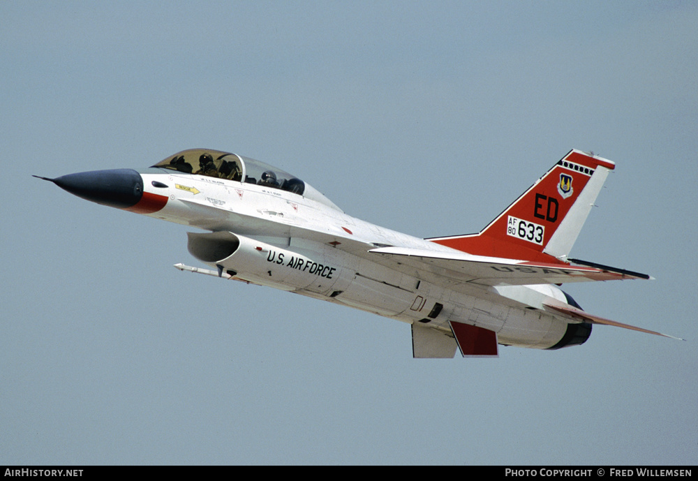 Aircraft Photo of 80-0633 / AF80-633 | General Dynamics F-16B Fighting Falcon | USA - Air Force | AirHistory.net #273505
