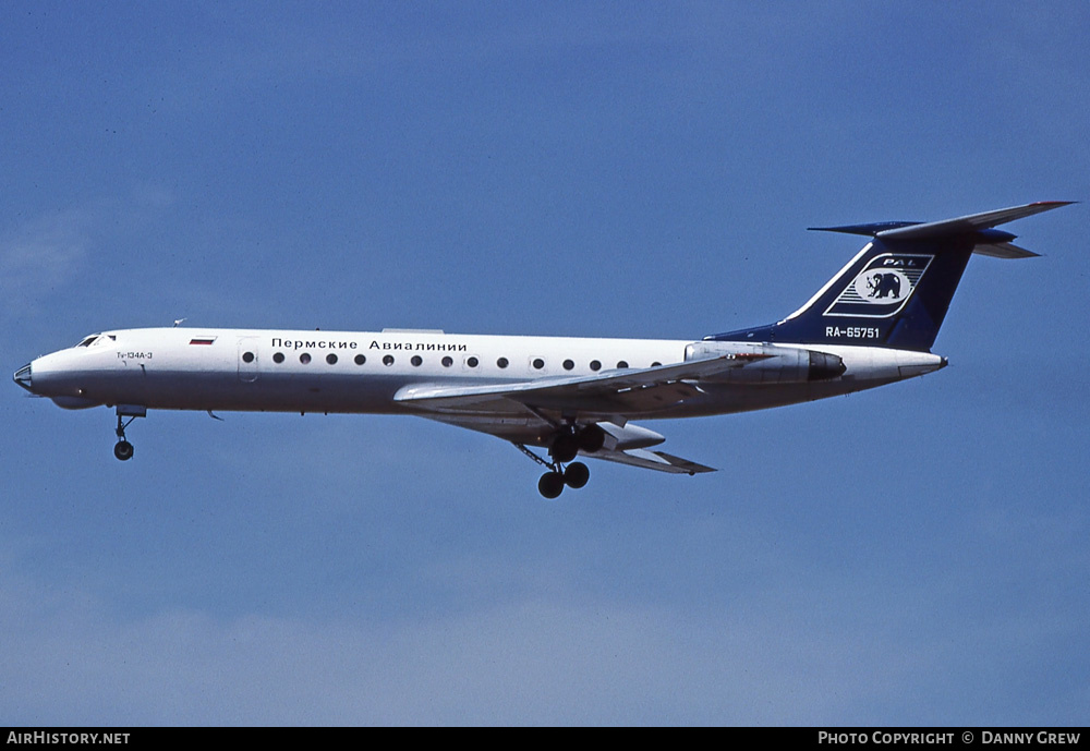Aircraft Photo of RA-65751 | Tupolev Tu-134A-3 | Perm Airlines - PAL | AirHistory.net #273564