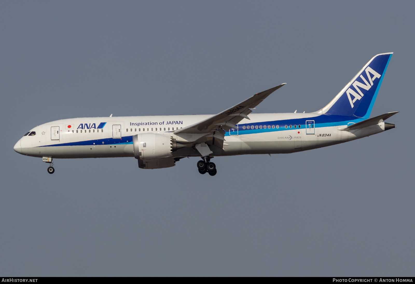 Aircraft Photo of JA834A | Boeing 787-8 Dreamliner | All Nippon Airways - ANA | AirHistory.net #274005