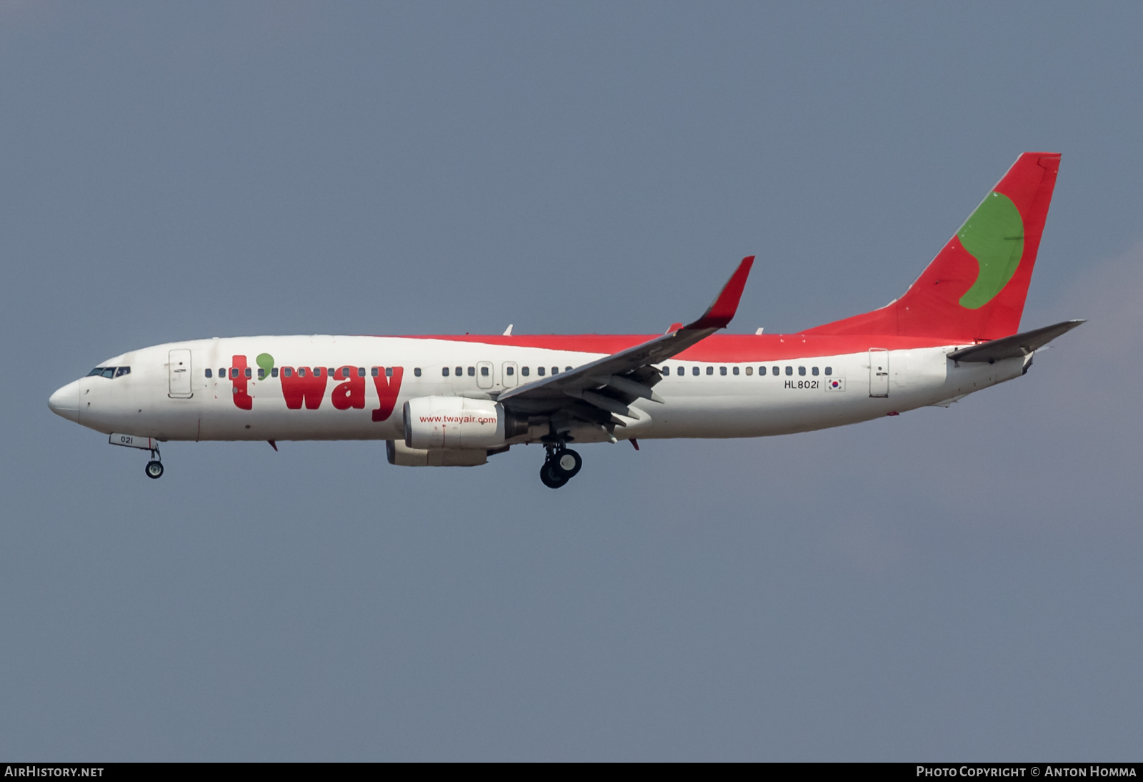 Aircraft Photo of HL8021 | Boeing 737-8GJ | T'way Air | AirHistory.net #274023