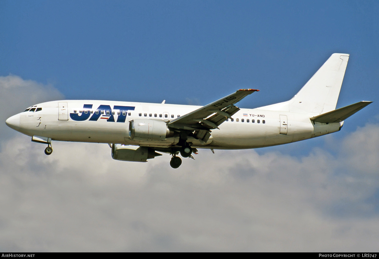Aircraft Photo of YU-AND | Boeing 737-3H9 | JAT Yugoslav Airlines - Jugoslovenski Aerotransport | AirHistory.net #274193