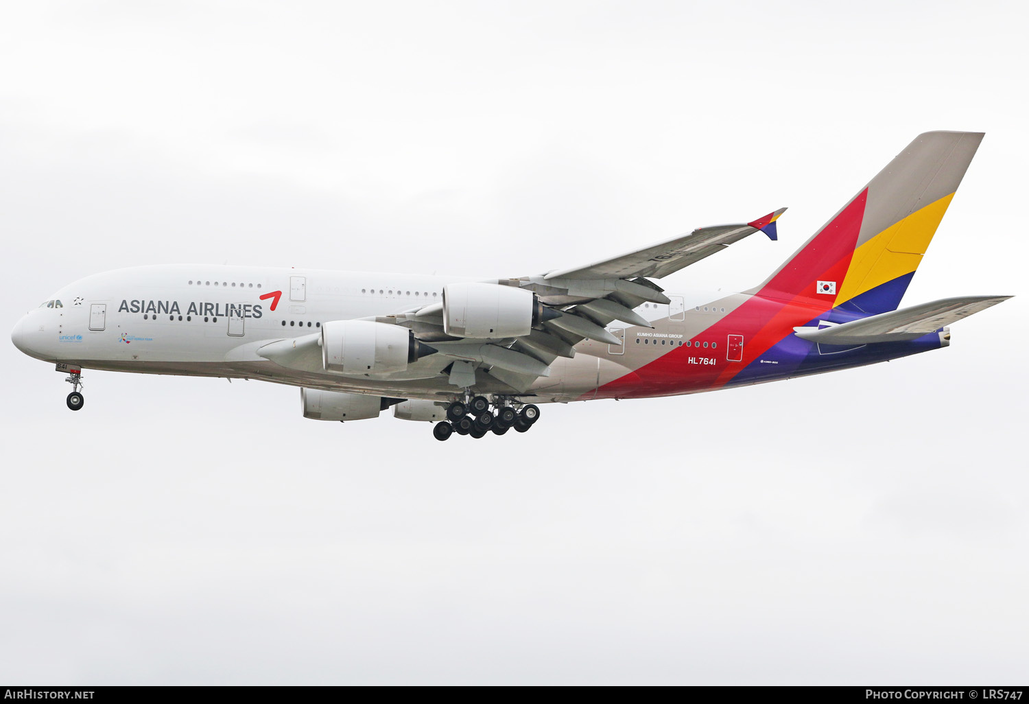 Aircraft Photo of HL7641 | Airbus A380-841 | Asiana Airlines | AirHistory.net #274301