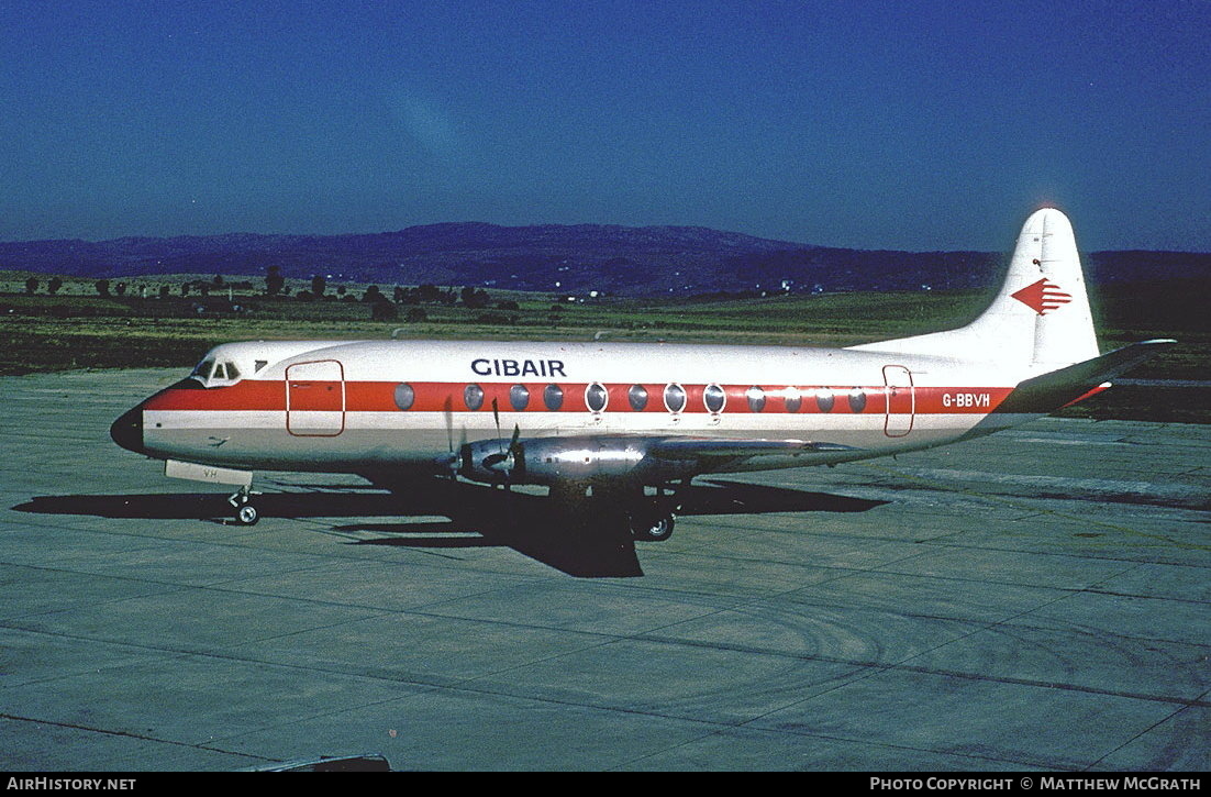 Aircraft Photo of G-BBVH | Vickers 807 Viscount | Gibair | AirHistory.net #274499