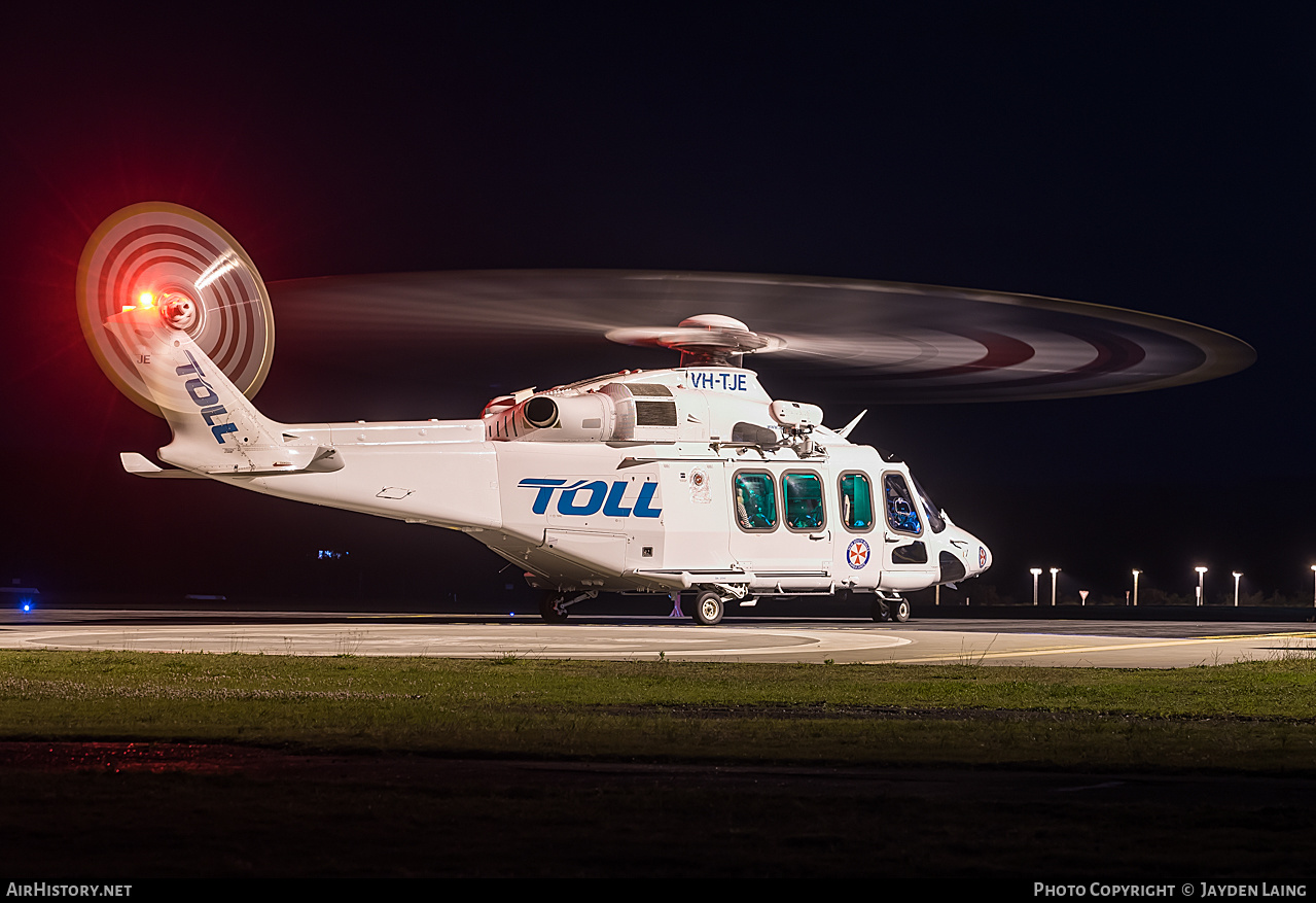 Aircraft Photo of VH-TJE | Leonardo AW-139 | Toll Helicopters | AirHistory.net #275128