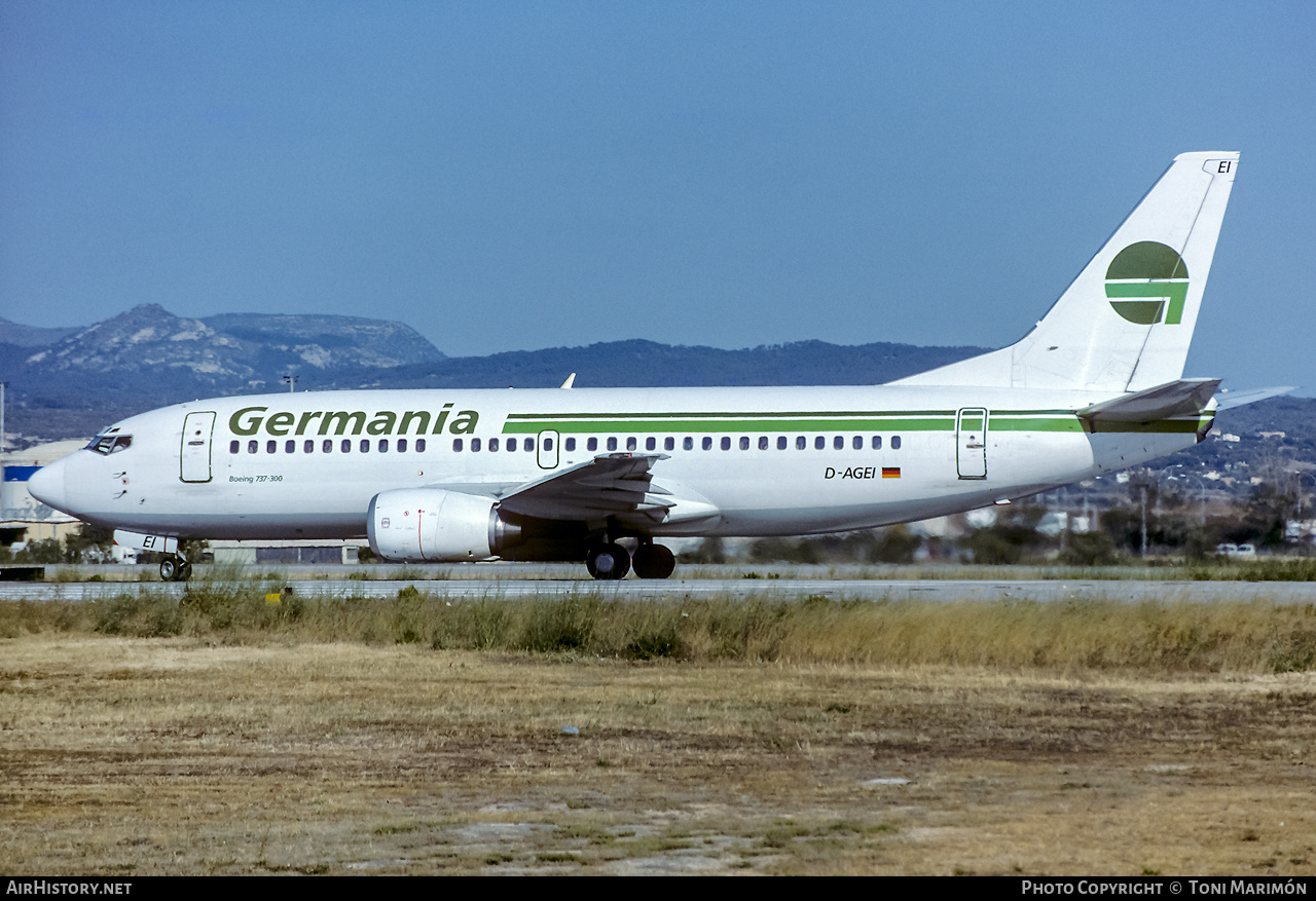 Aircraft Photo of D-AGEI | Boeing 737-3L9 | Germania | AirHistory.net #275198