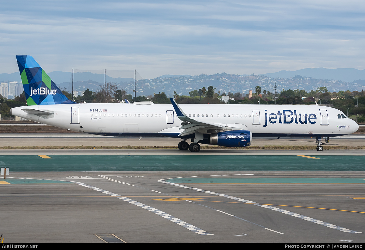 Aircraft Photo of N946JL | Airbus A321-231 | JetBlue Airways | AirHistory.net #275619