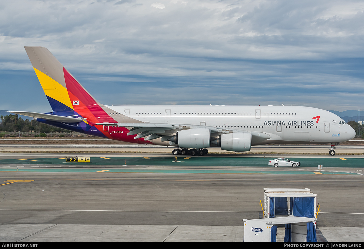 Aircraft Photo of HL7634 | Airbus A380-861 | Asiana Airlines | AirHistory.net #275627