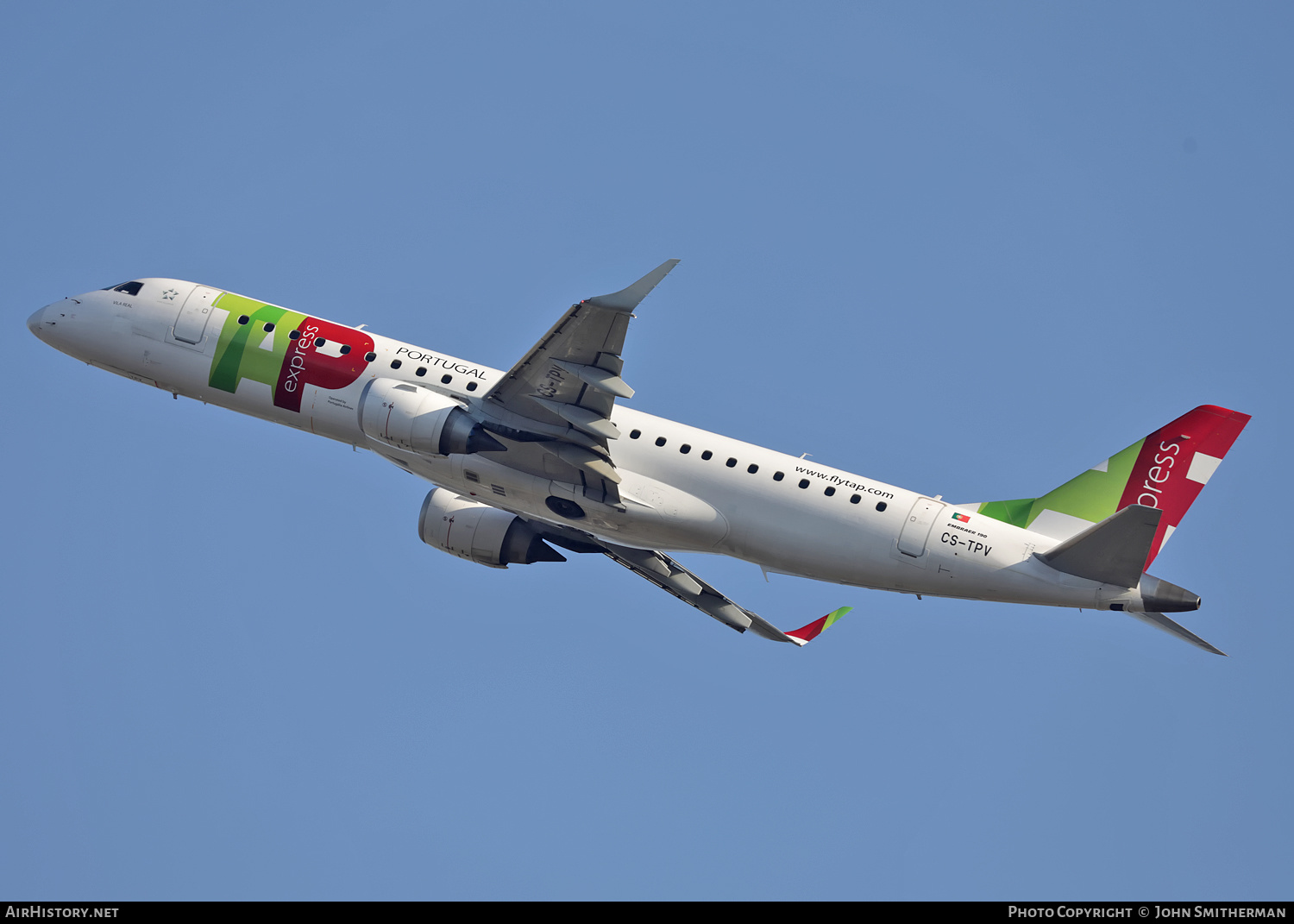 Aircraft Photo of CS-TPV | Embraer 190LR (ERJ-190-100LR) | TAP Portugal Express | AirHistory.net #275735