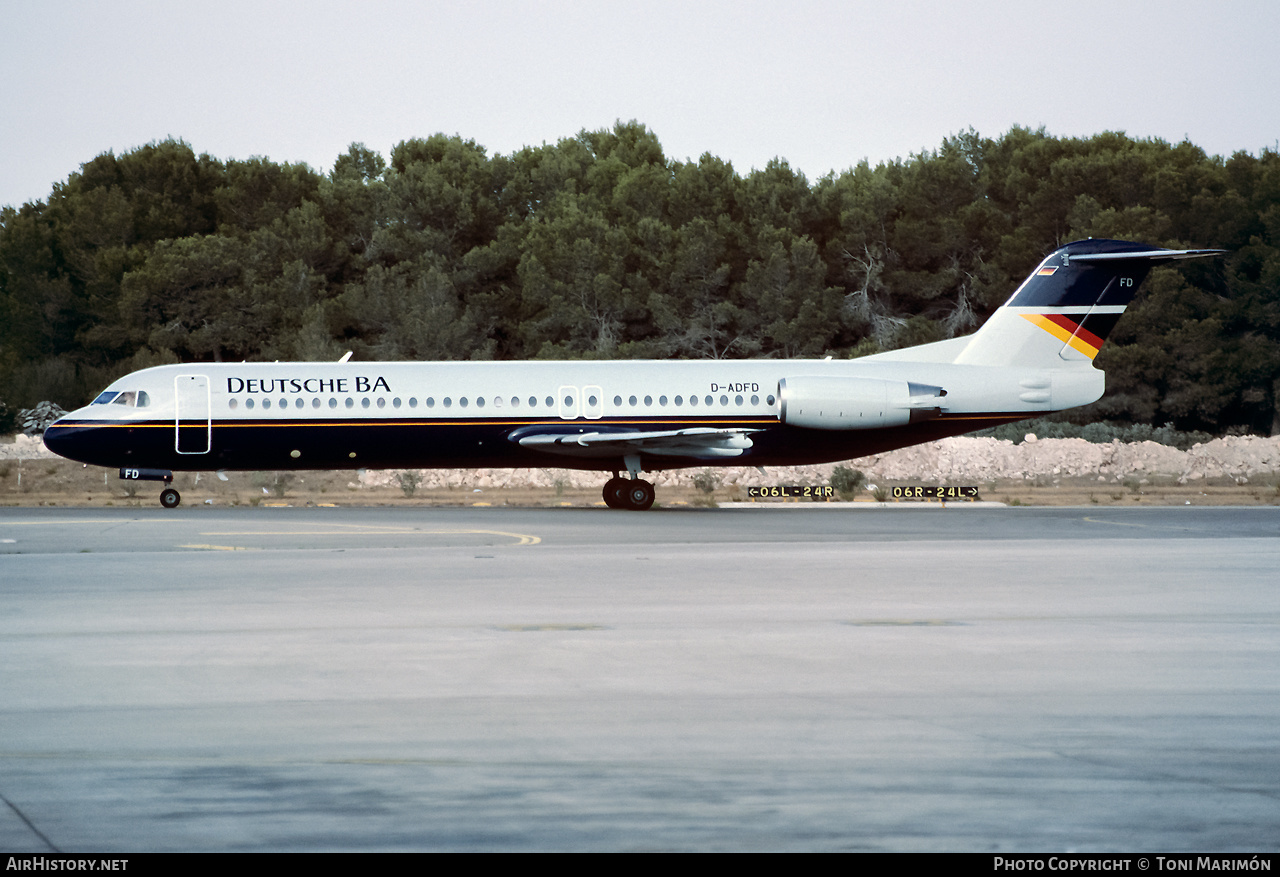 Aircraft Photo of D-ADFD | Fokker 100 (F28-0100) | Deutsche BA | AirHistory.net #275784