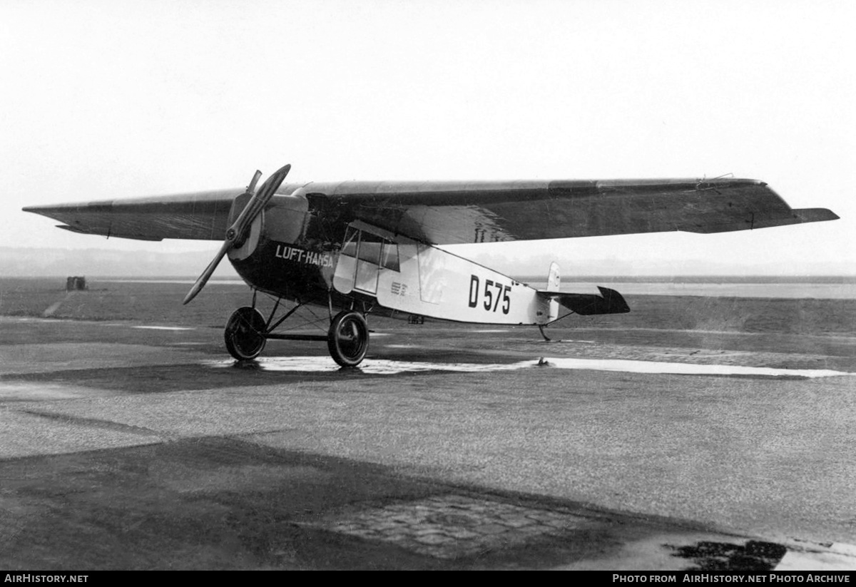 Aircraft Photo of D-575 | Fokker-Grulich F.III | Deutsche Luft Hansa | AirHistory.net #276419
