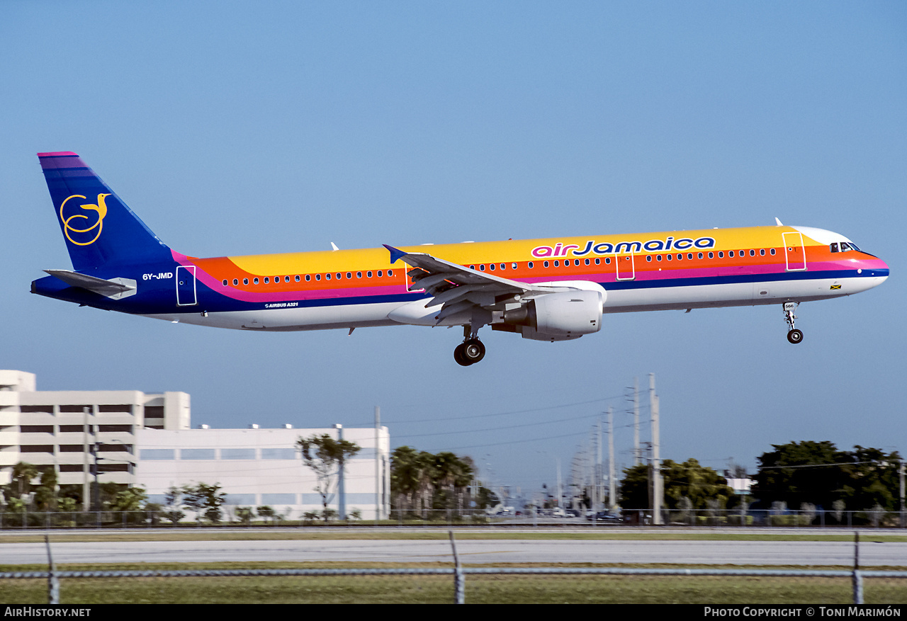 Aircraft Photo of 6Y-JMD | Airbus A321-211 | Air Jamaica | AirHistory.net #277402