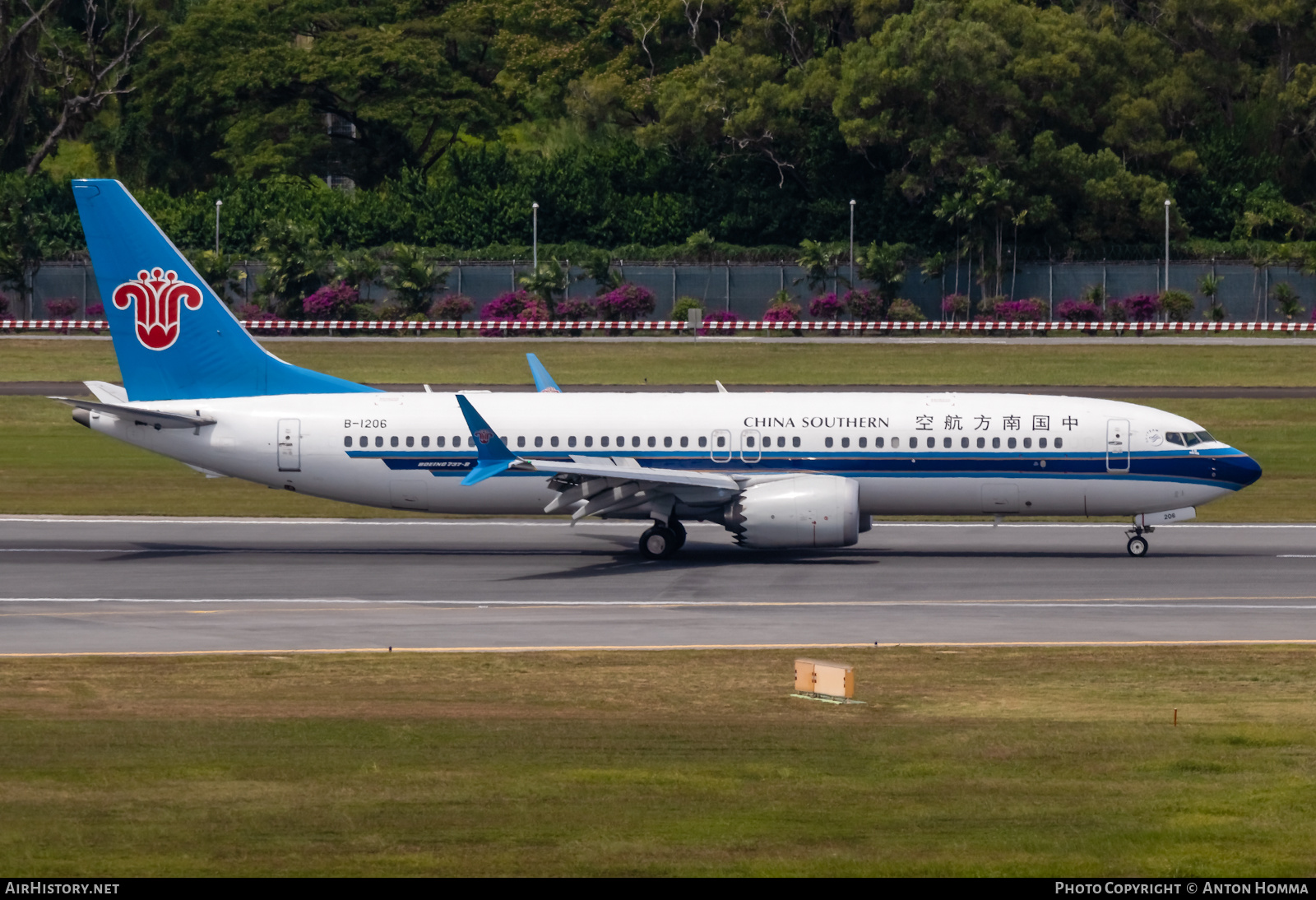 Aircraft Photo of B-1206 | Boeing 737-8 Max 8 | China Southern Airlines | AirHistory.net #278136